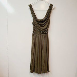 Anthropologie | Dresses | Anthropologie Deletta Draped Olive Green Dress  Womens Extra Small | Poshmark